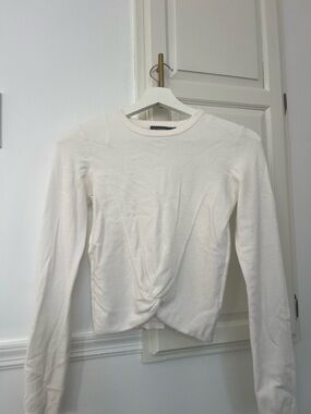 Glassons Cream Twist-Front Crew Sweater